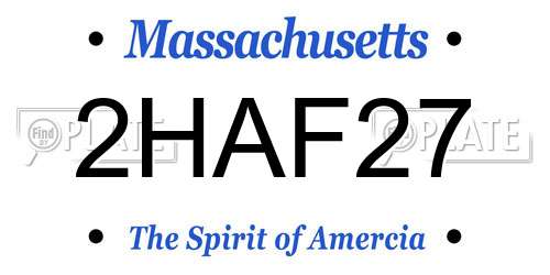2HAF27 Massachusetts License Plate