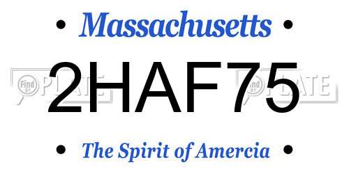 2HAF75 Massachusetts License Plate