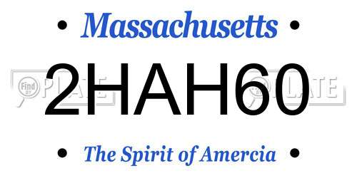 2HAH60 Massachusetts License Plate