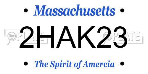 2HAK23 Massachusetts License Plate