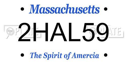 2HAL59 Massachusetts License Plate