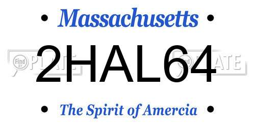 2HAL64 Massachusetts License Plate