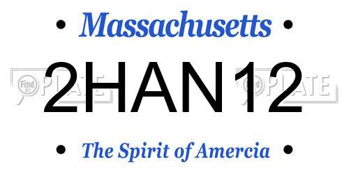 2HAN12 Massachusetts License Plate