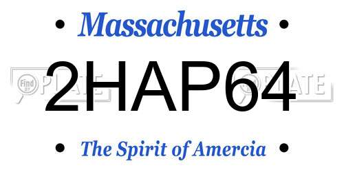 2HAP64 Massachusetts License Plate