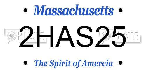 2HAS25 Massachusetts License Plate