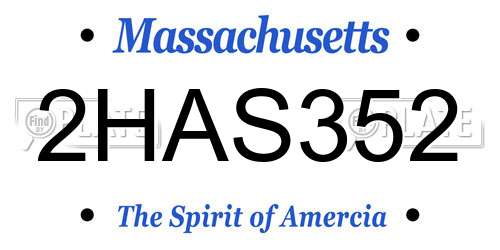 2HAS352 Massachusetts License Plate