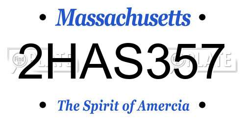 2HAS357 Massachusetts License Plate