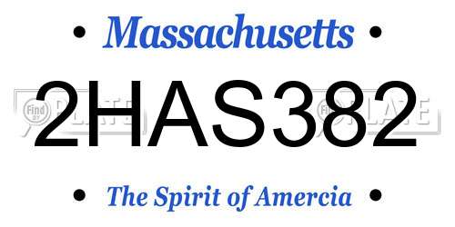 2HAS382 Massachusetts License Plate