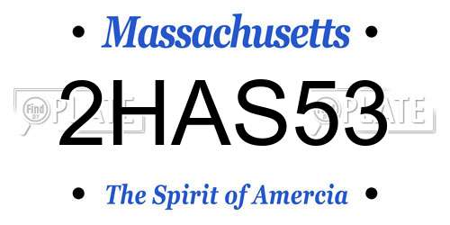 2HAS53 Massachusetts License Plate