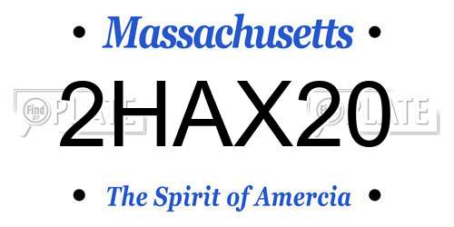 2HAX20 Massachusetts License Plate