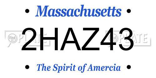 2HAZ43 Massachusetts License Plate