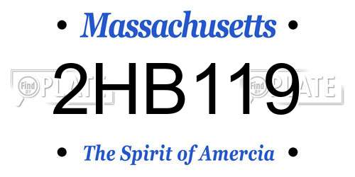 2HB119 Massachusetts License Plate