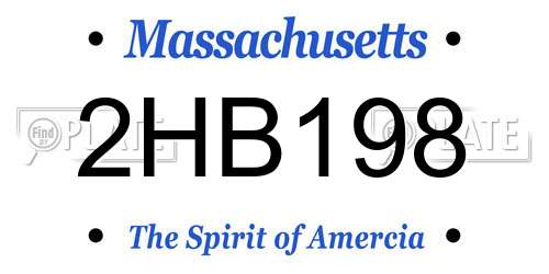2HB198 Massachusetts License Plate