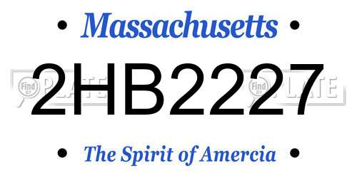2HB2227 Massachusetts License Plate