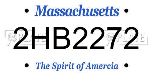 2HB2272 Massachusetts License Plate