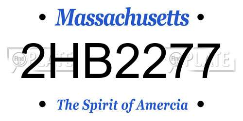 2HB2277 Massachusetts License Plate