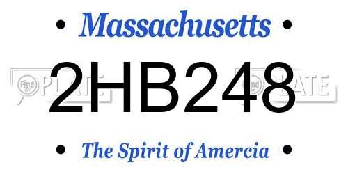 2HB248 Massachusetts License Plate