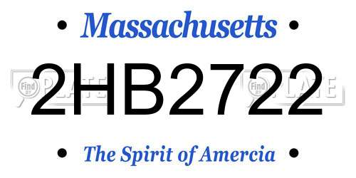 2HB2722 Massachusetts License Plate