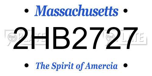 2HB2727 Massachusetts License Plate