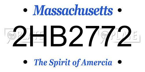 2HB2772 Massachusetts License Plate