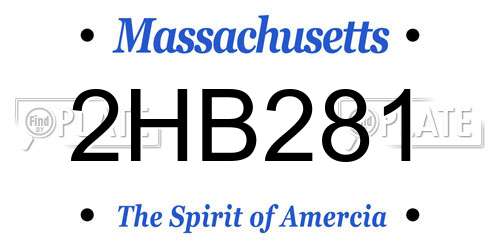 2HB281 Massachusetts License Plate