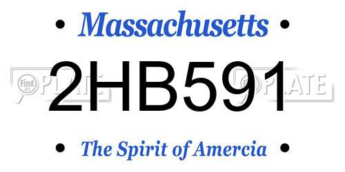 2HB591 Massachusetts License Plate