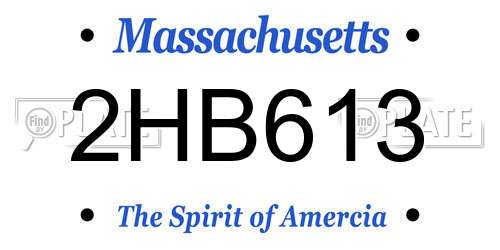 2HB613 Massachusetts License Plate
