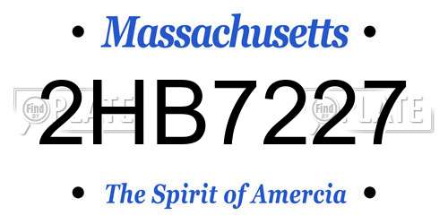 2HB7227 Massachusetts License Plate