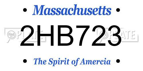 2HB723 Massachusetts License Plate