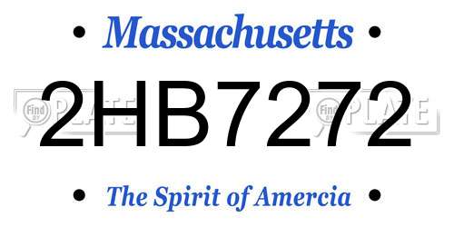 2HB7272 Massachusetts License Plate
