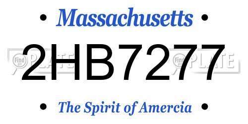 2HB7277 Massachusetts License Plate