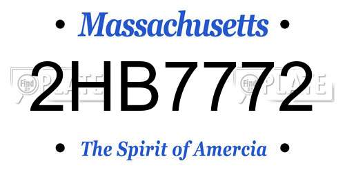 2HB7772 Massachusetts License Plate