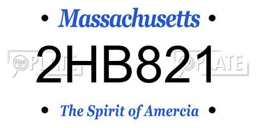 2HB821 Massachusetts License Plate