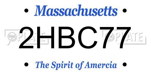 2HBC77 Massachusetts License Plate