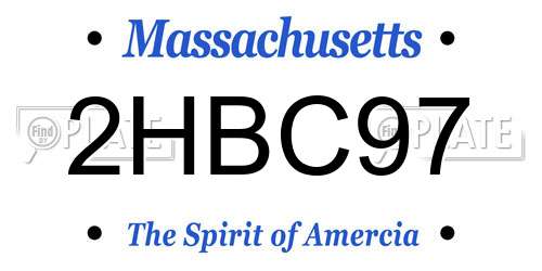 2HBC97 Massachusetts License Plate