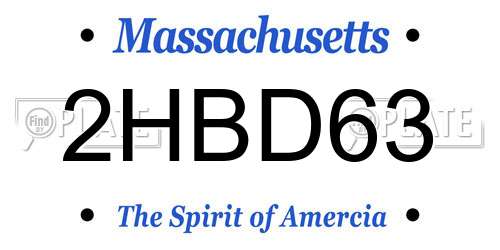 2HBD63 Massachusetts License Plate