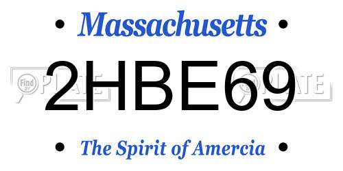 2HBE69 Massachusetts License Plate
