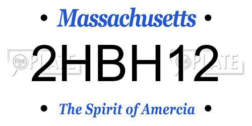 2HBH12 Massachusetts License Plate
