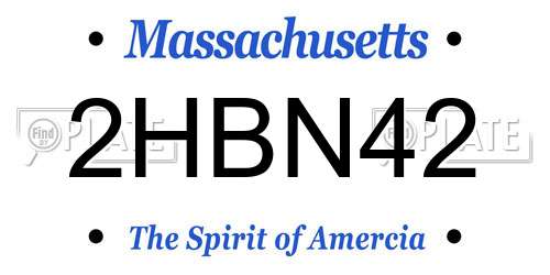 2HBN42 Massachusetts License Plate