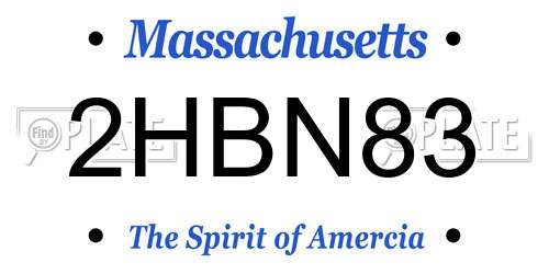 2HBN83 Massachusetts License Plate
