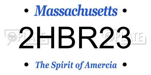 2HBR23 Massachusetts License Plate