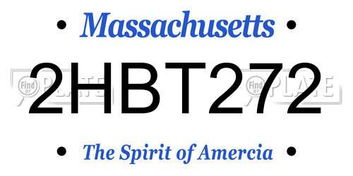 2HBT272 Massachusetts License Plate