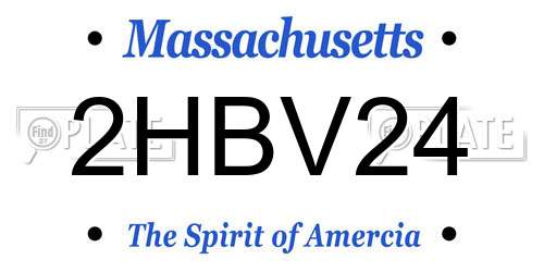 2HBV24 Massachusetts License Plate