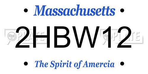 2HBW12 Massachusetts License Plate