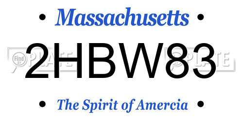2HBW83 Massachusetts License Plate