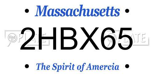 2HBX65 Massachusetts License Plate