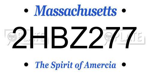 2HBZ277 Massachusetts License Plate