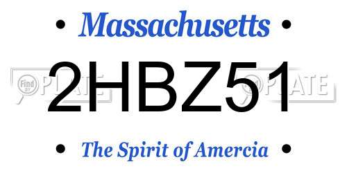 2HBZ51 Massachusetts License Plate