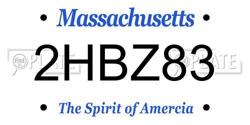 2HBZ83 Massachusetts License Plate