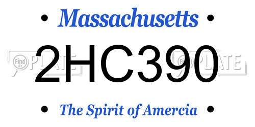 2HC390 Massachusetts License Plate